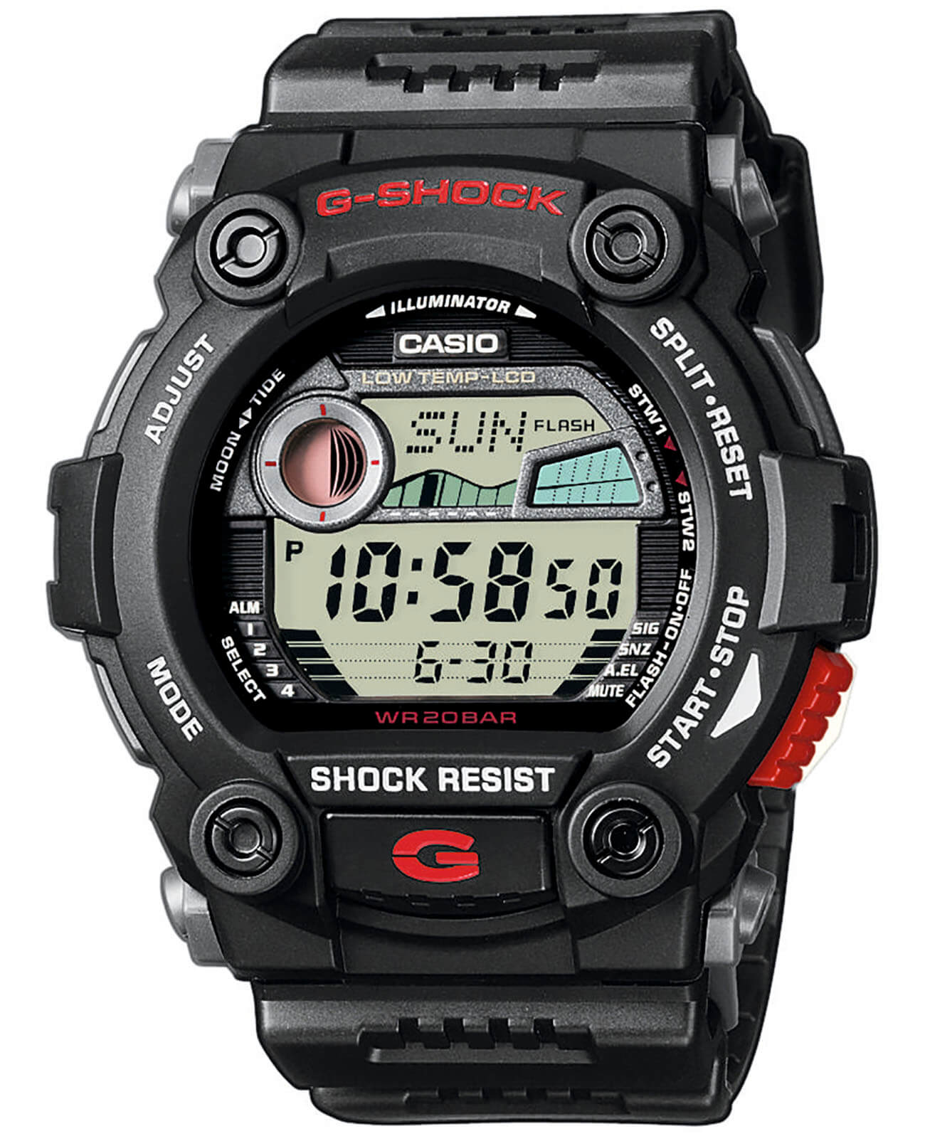 Casio Casio G-Shock G-7900-1DR (G-7900-1E) G G-7900-1E электронные мужские часы серый циферблат, браслет пластик — вид спереди
