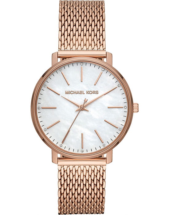 Michael Kors Michael Kors Runway MK4392  MK4392 кварцевые женские часы перламутровый циферблат, браслет сталь c pvd покрытием — вид спереди