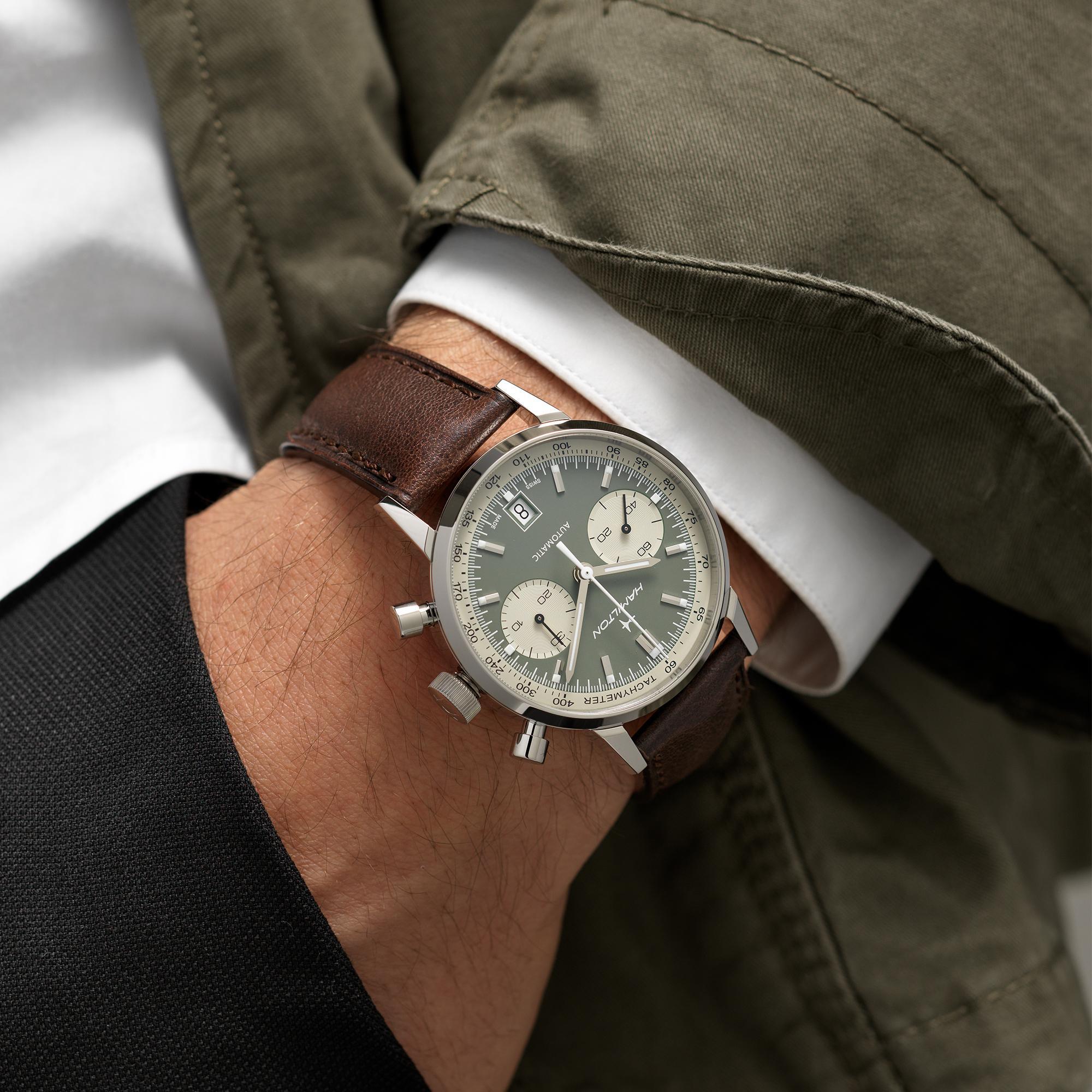 Hamilton Hamilton American Classic Intra-Matic Auto Chrono H38416560  - задняя крышка сталь корпуса, швейцария часы