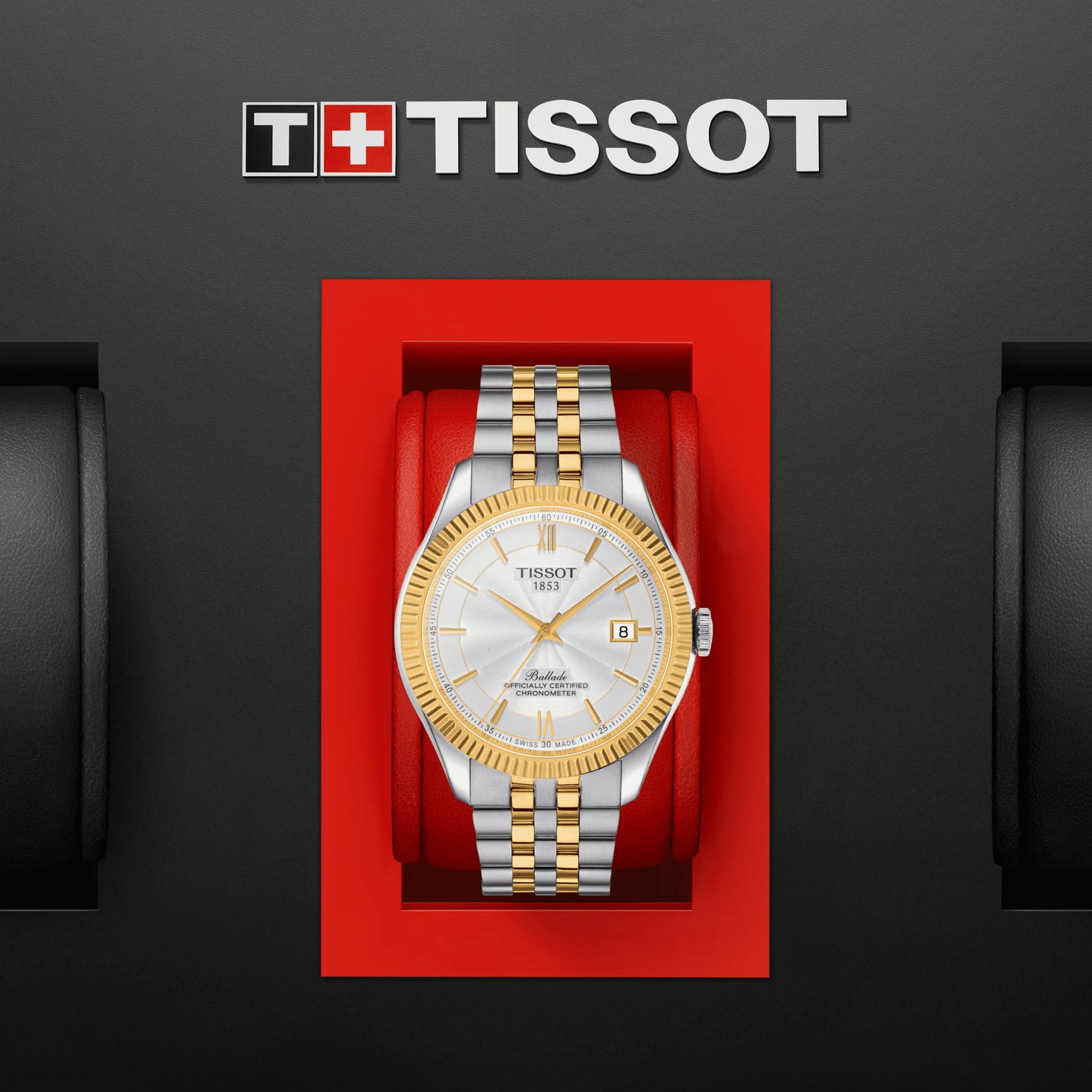 Tissot Tissot Ballade Powermatic 80 Silicium T108.408.22.278.01 механические мужские часы часы крупный план серебристый циферблата