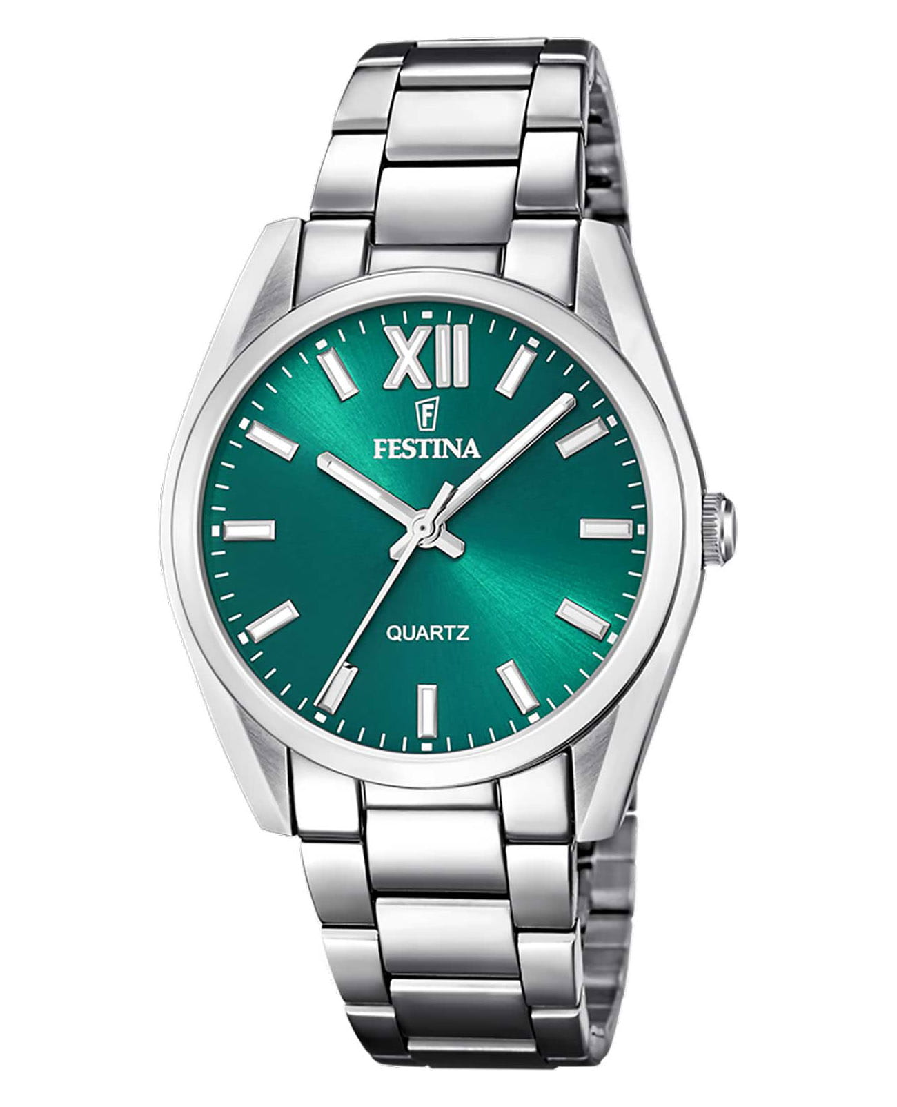 Festina Festina Alegria F20622/C  F20622/C кварцевые женские часы зеленый циферблат, браслет нержавеющая сталь 316l — вид спереди