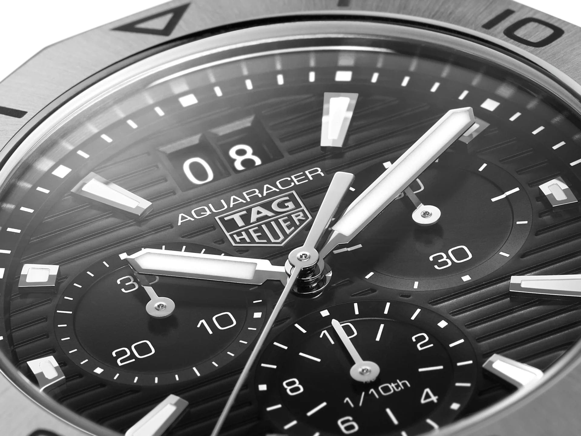 TAG Heuer TAG Heuer Aquaracer Professional 200 Date CBP1110.BA0627 кварцевые мужские часы часы крупный план черный циферблата