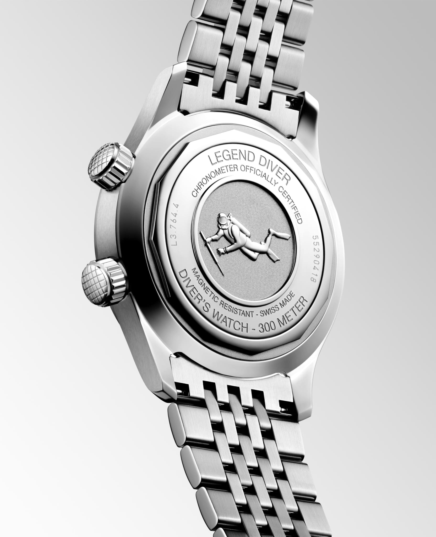 Longines Longines Legend Diver L3.764.4.50.6, legend diver watch швейцария мужские часы на браслете нержавеющая сталь боковой вид