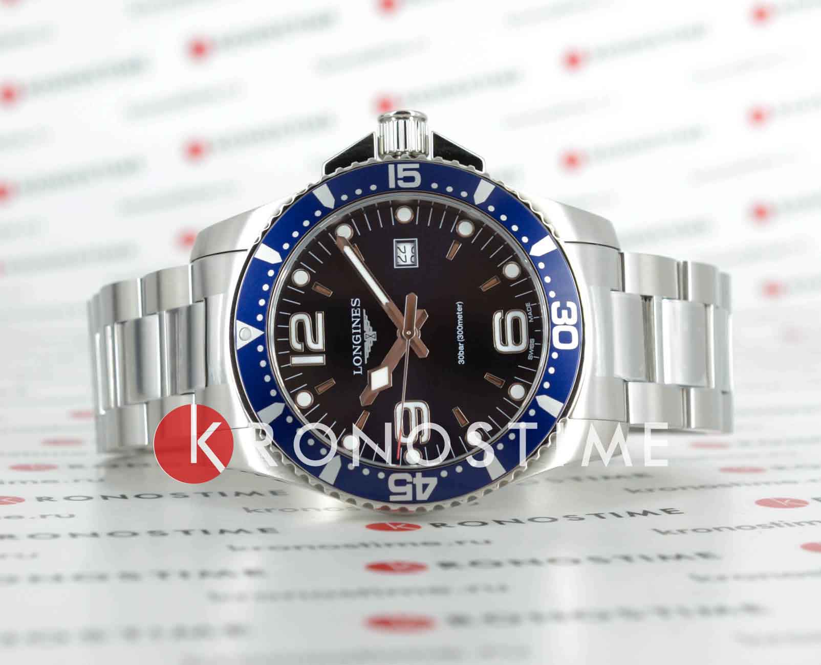 Longines Longines HydroConquest L3.840.4.96.6 , наручные мужские часы фото под углом