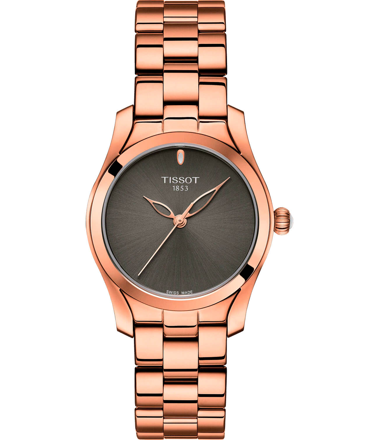 Tissot Tissot T-Wave T112.210.33.061.00 T Wave T1122103306100 кварцевые женские часы серый циферблат, браслет сталь c pvd покрытием — вид спереди