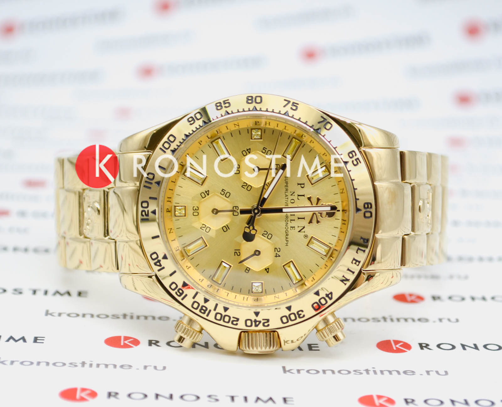 Philipp Plein Philipp Plein Nobile Wonder PWCAA1121 мужские часы золотой циферблат на запястье