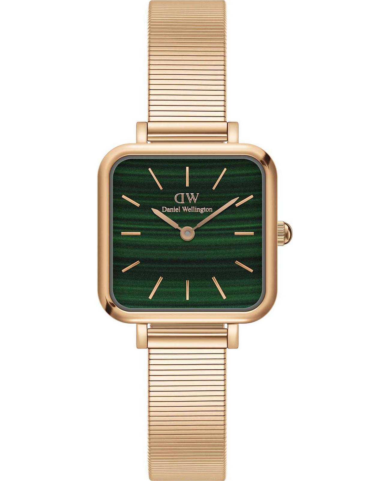 Daniel Wellington Daniel Wellington Quadro Studio DW00100520  DW00100520 кварцевые женские часы зеленый циферблат, браслет нержавеющая сталь — вид спереди