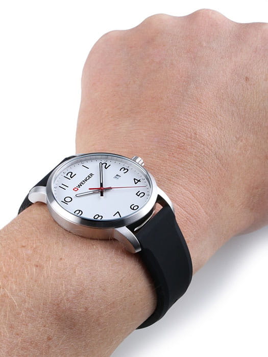 Wenger 01.1641.103 мужские часы белый циферблат на запястье