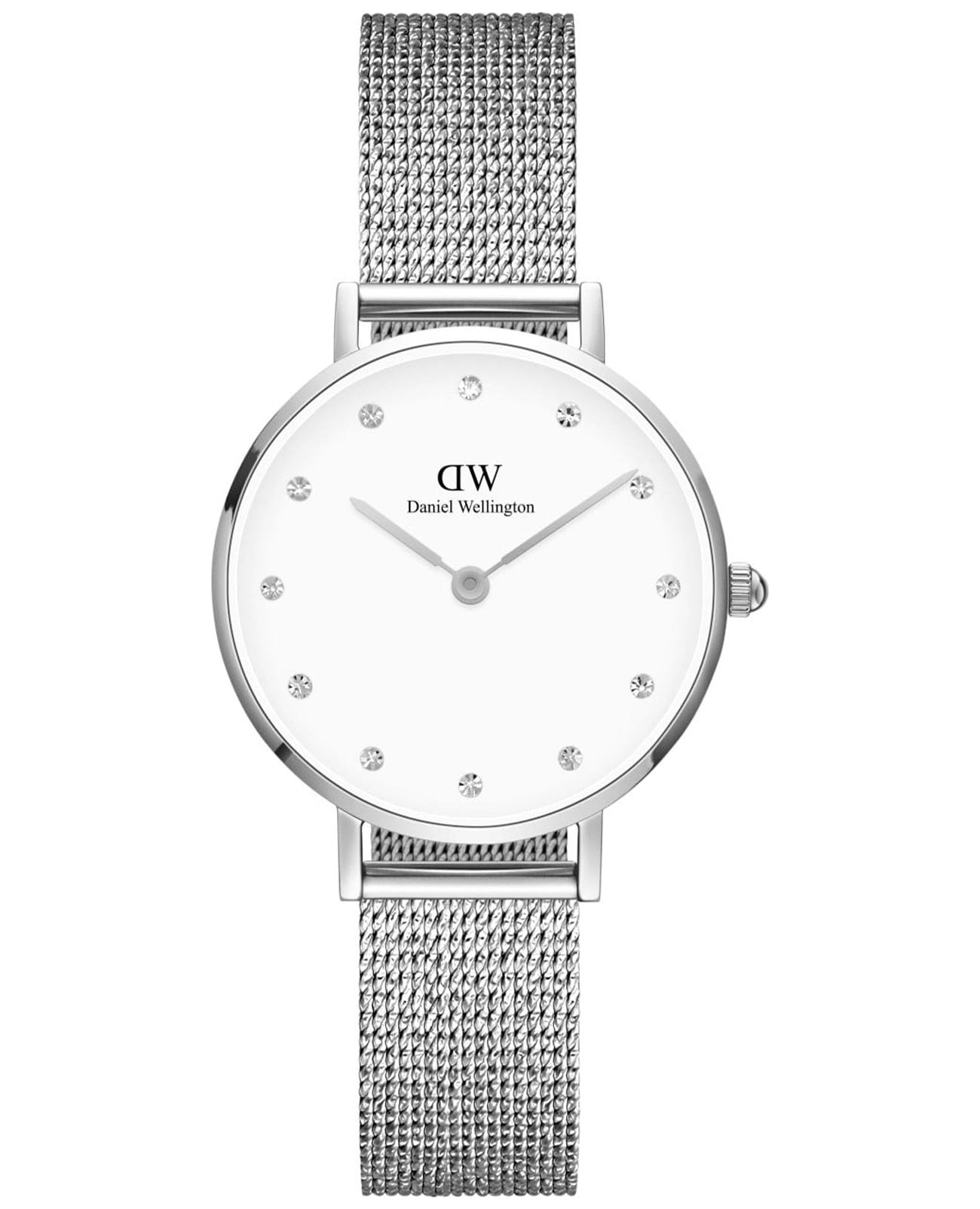 Daniel Wellington Daniel Wellington Petite Lumine Pressed Sterling DW00100602  DW00100602 кварцевые женские часы белый циферблат, браслет нержавеющая сталь — вид спереди
