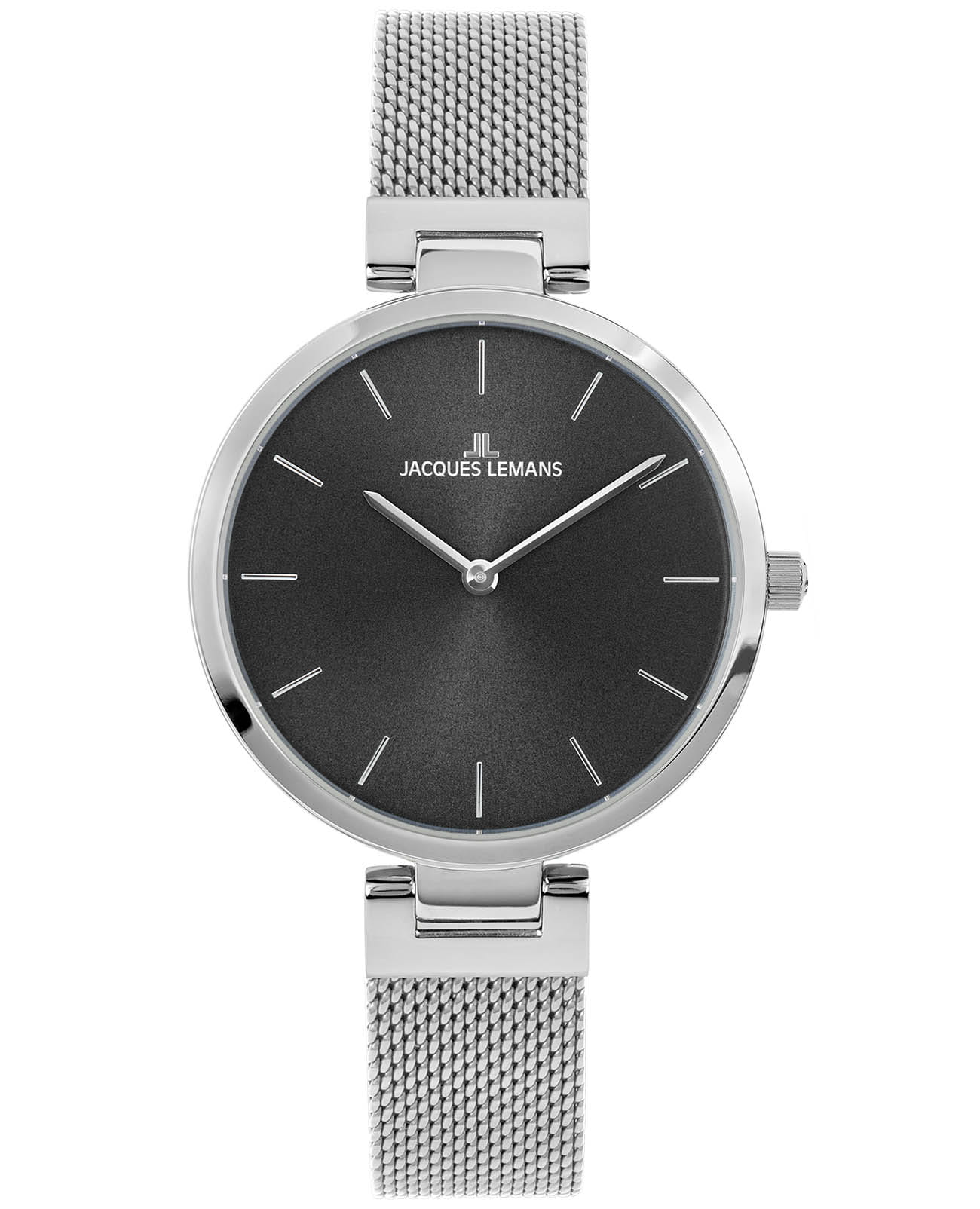 Jacques Lemans Jacques Lemans Classic 1-2110A  1-2110A кварцевые женские часы черный циферблат, браслет нержавеющая сталь — вид спереди
