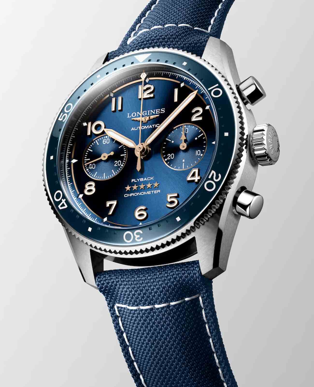 Longines Longines Spirit L3.821.4.93.2, spirit швейцария мужские часы на браслете тканевый боковой вид