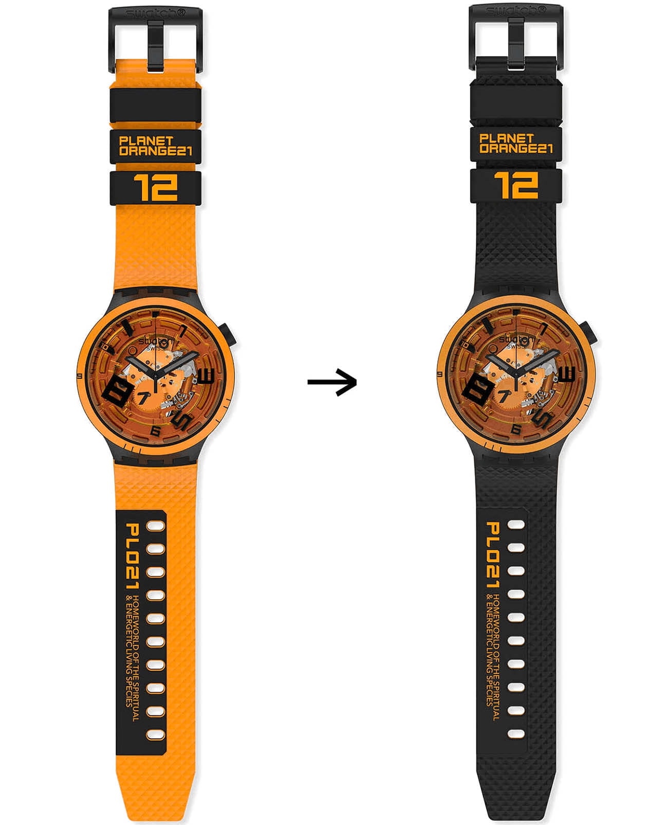 Swatch Swatch Big Bold Lacquered SB01B127, big bold швейцария мужские часы на браслете силикон боковой вид