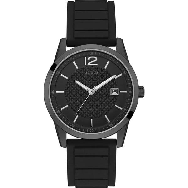 Guess Guess Sport Steel W0991G3  W0991G3 кварцевые мужские часы черный циферблат, браслет силикон — вид спереди