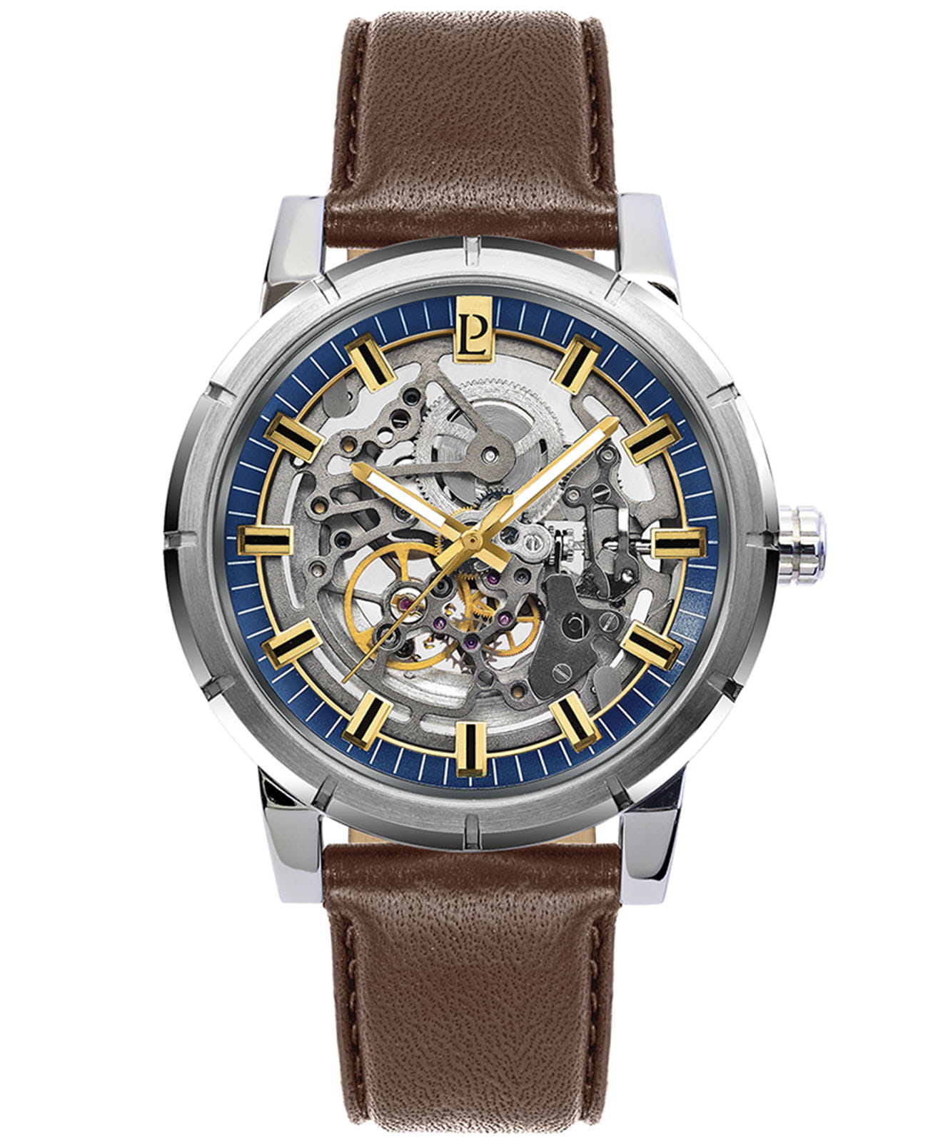 Pierre Lannier Pierre Lannier Automatic 319B164  319B164 механические мужские часы синий циферблат, браслет кожаный — вид спереди