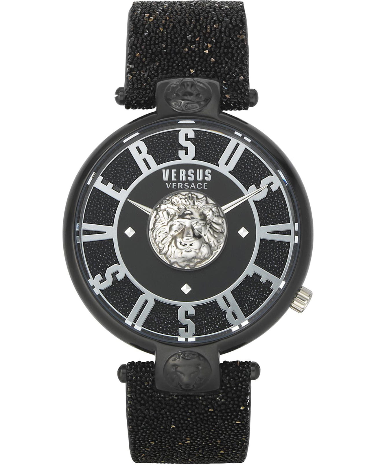 Versus Versace VSPVS0420  VSPVS0420 кварцевые женские часы черный циферблат, браслет тканевый — вид спереди