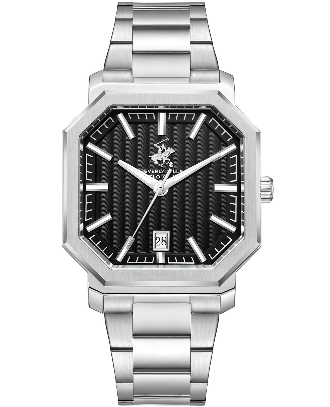 Beverly Hills Polo Club Beverly Hills Polo Club BP3793X.350  BP3793X.350 кварцевые мужские часы черный циферблат, браслет нержавеющая сталь — вид спереди