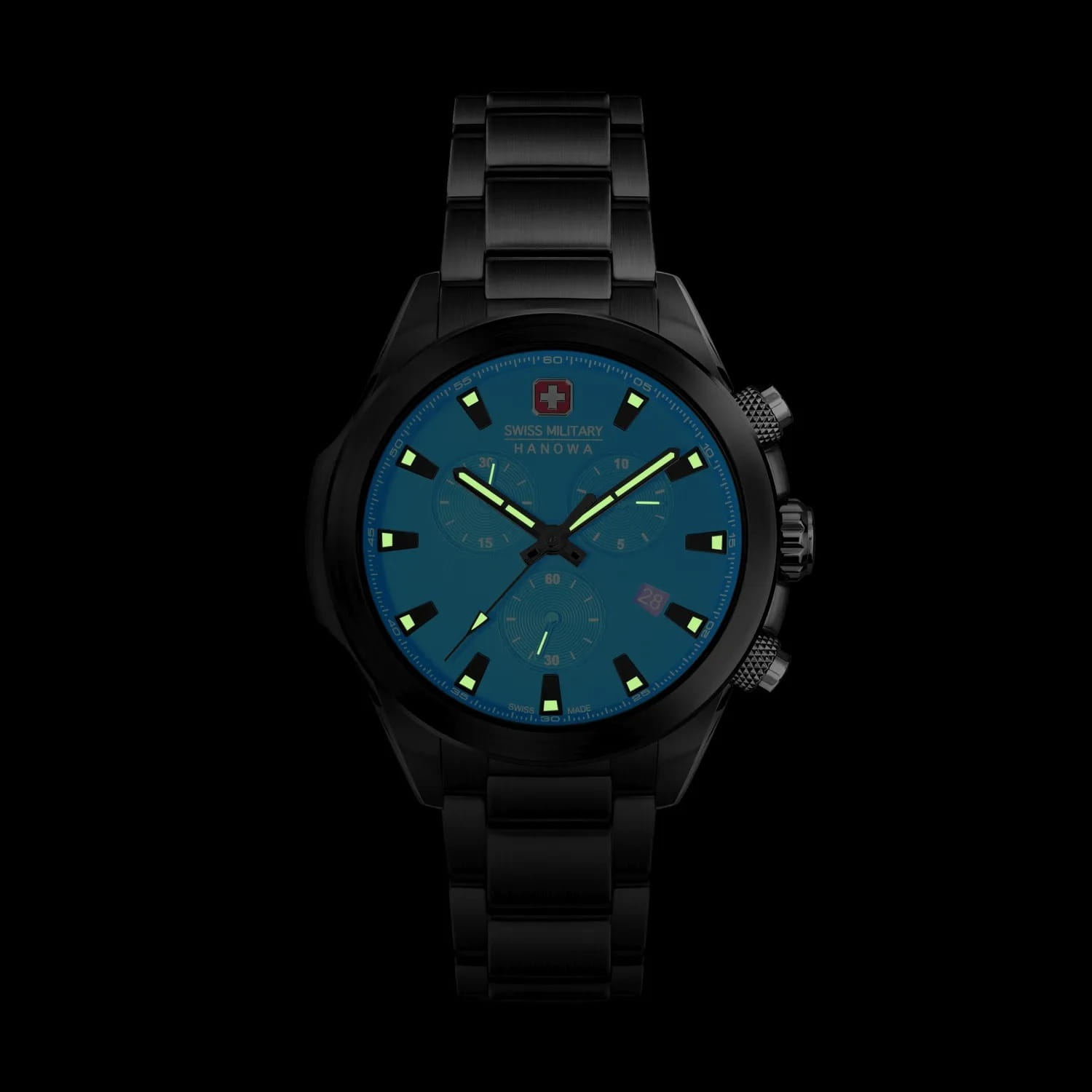 Swiss Military Hanowa Swiss Military Hanowa Chiroptera SMWGI0001930,  швейцария мужские часы на браслете сталь с ip покрытием боковой вид