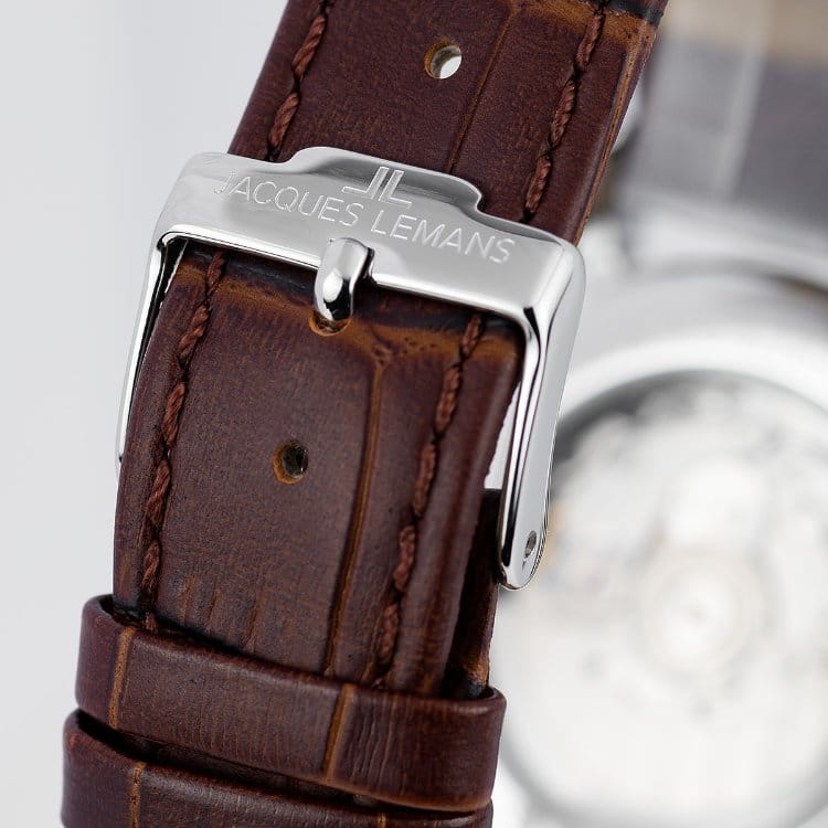 Jacques Lemans Jacques Lemans Automatic 1-2087D механические мужские часы часы крупный план серебристый циферблата