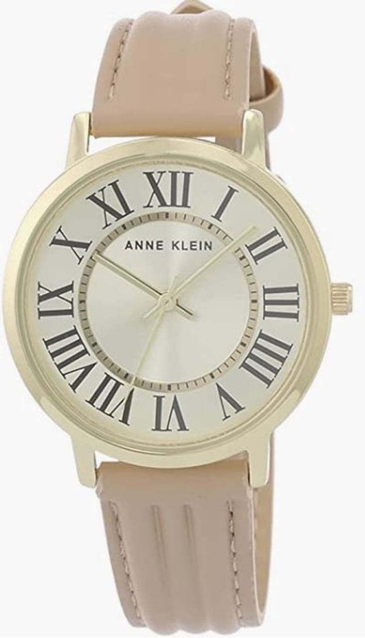 Anne Klein Anne Klein Leather 3836GPTN кварцевые женские часы часы крупный план золотой циферблата