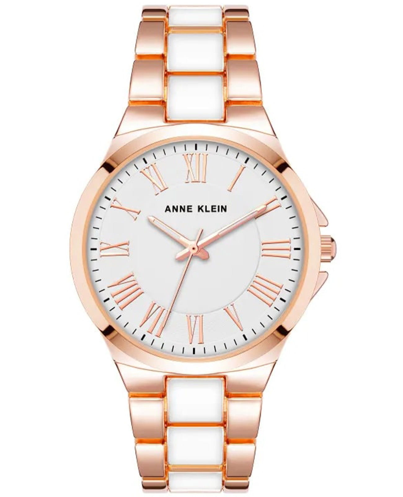 Anne Klein Anne Klein Metals 3922WTRG  3922WTRG кварцевые женские часы белый циферблат, браслет сталь c pvd покрытием — вид спереди