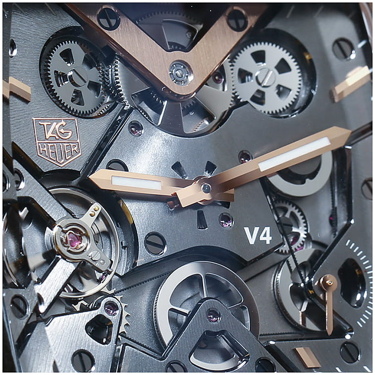 TAG Heuer TAG Heuer Monaco V4 Carbon WAW2041-FC6288, monaco швейцария мужские часы на браслете кожаный боковой вид
