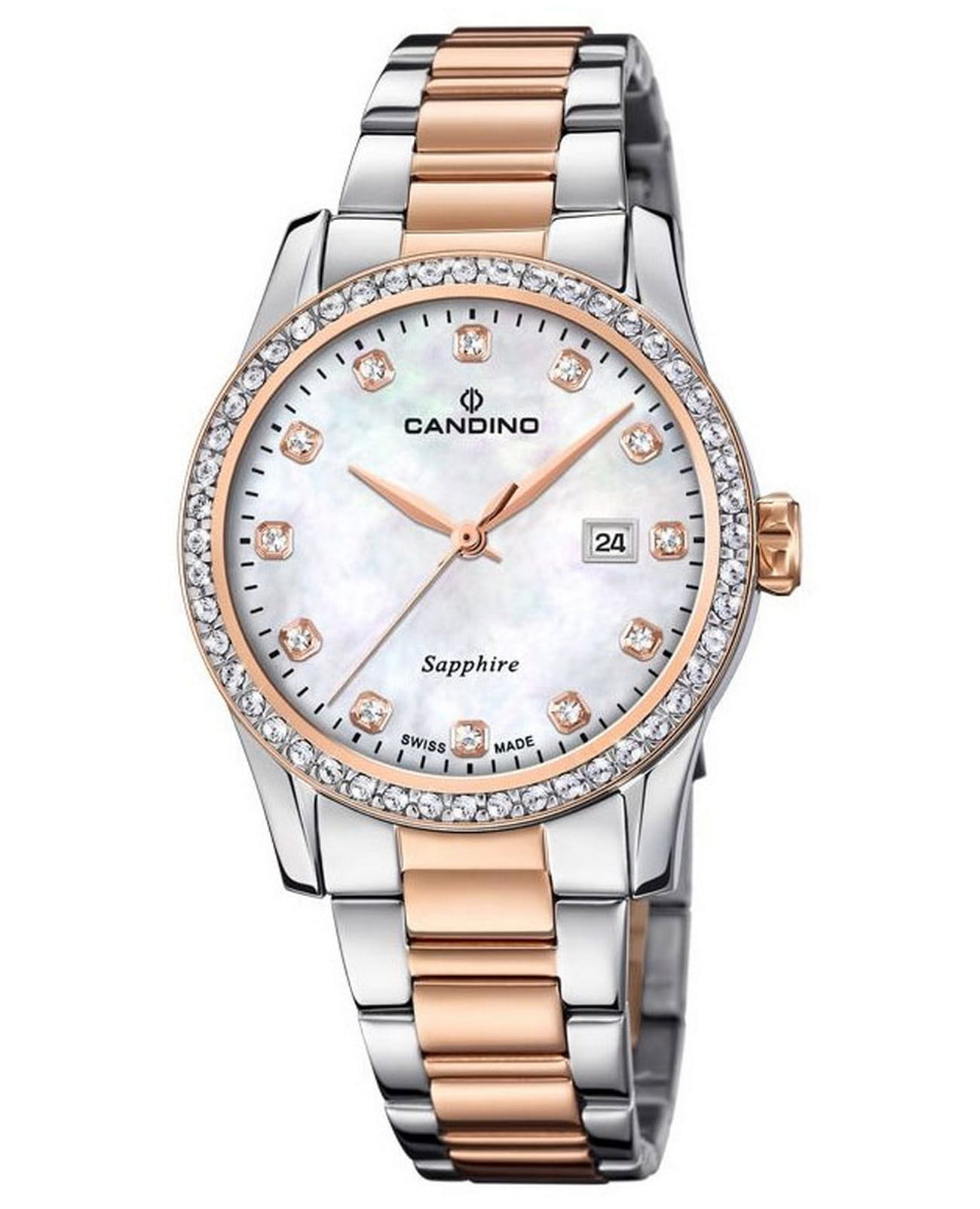 Candino Candino Elegance C4741/1  C4741/1 кварцевые женские часы белый циферблат, браслет нержавеющая сталь — вид спереди