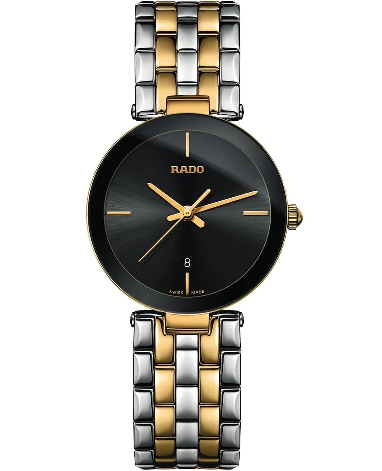 Rado Rado Florence R48871153  R48871153 кварцевые женские часы черный циферблат, браслет нержавеющая сталь с pvd-покрытием — вид спереди