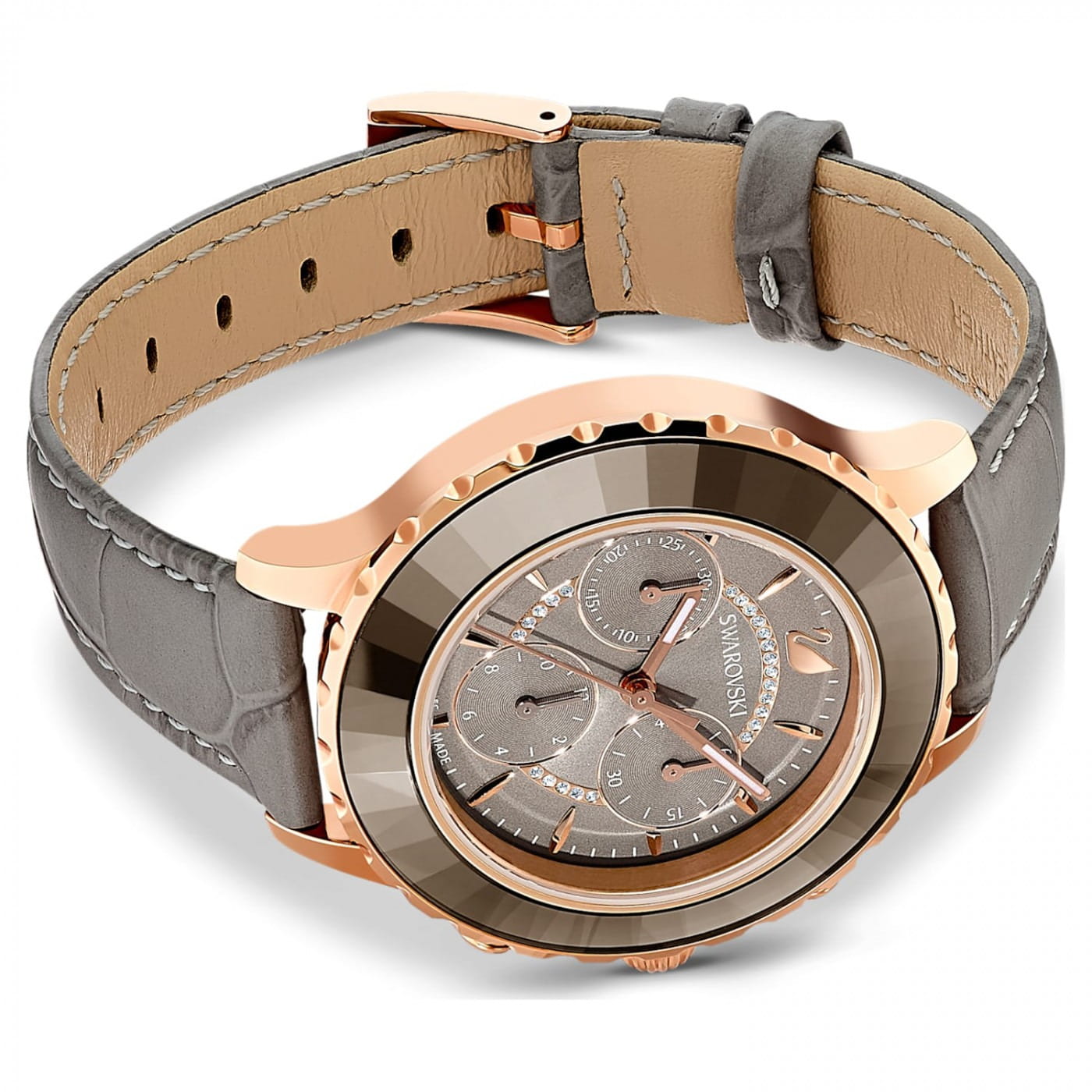 Swarovski Swarovski Octea Lux Chrono 5452495,  швейцария женские часы на браслете кожаный боковой вид