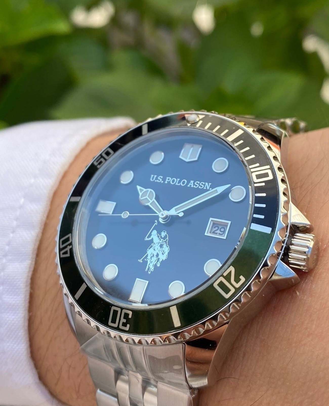 U.S. Polo Assn. U.S. Polo Assn. Fundamental USPA1048-07,  сша мужские часы на браслете нержавеющая сталь боковой вид