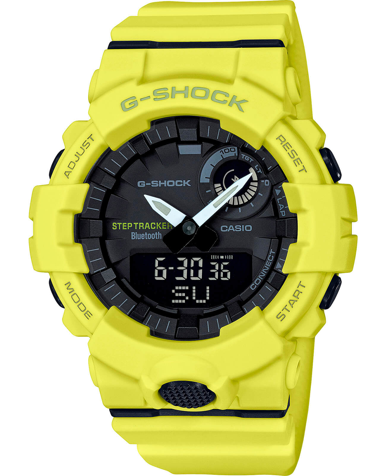 Casio Casio G-Shock GBA-800-9A G-SQUAD GBA-800-9A электронные мужские часы черный циферблат, браслет пластик — вид спереди