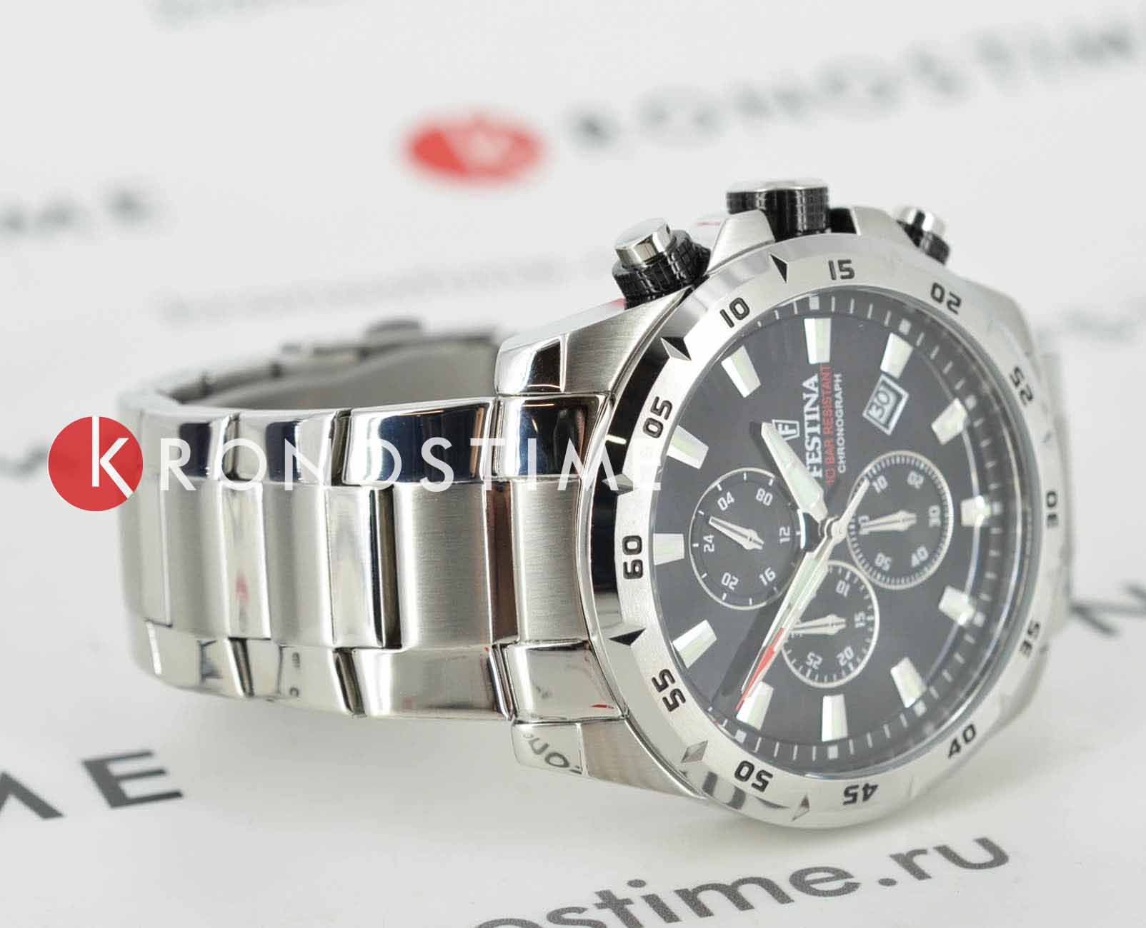 Festina Festina Chrono Sport F20463/4,  испания мужские часы на браслете нержавеющая сталь 316l боковой вид