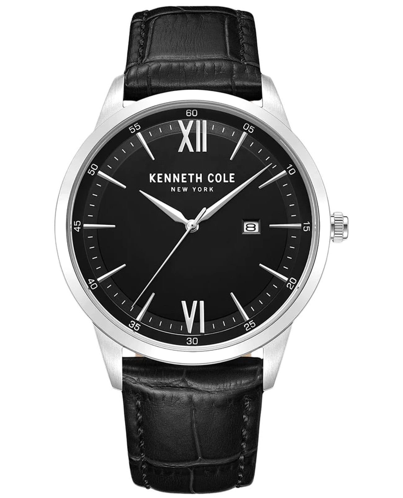 Kenneth Cole Kenneth Cole New York KCWGB0014501  KCWGB0014501 кварцевые мужские часы черный циферблат, браслет кожаный — вид спереди
