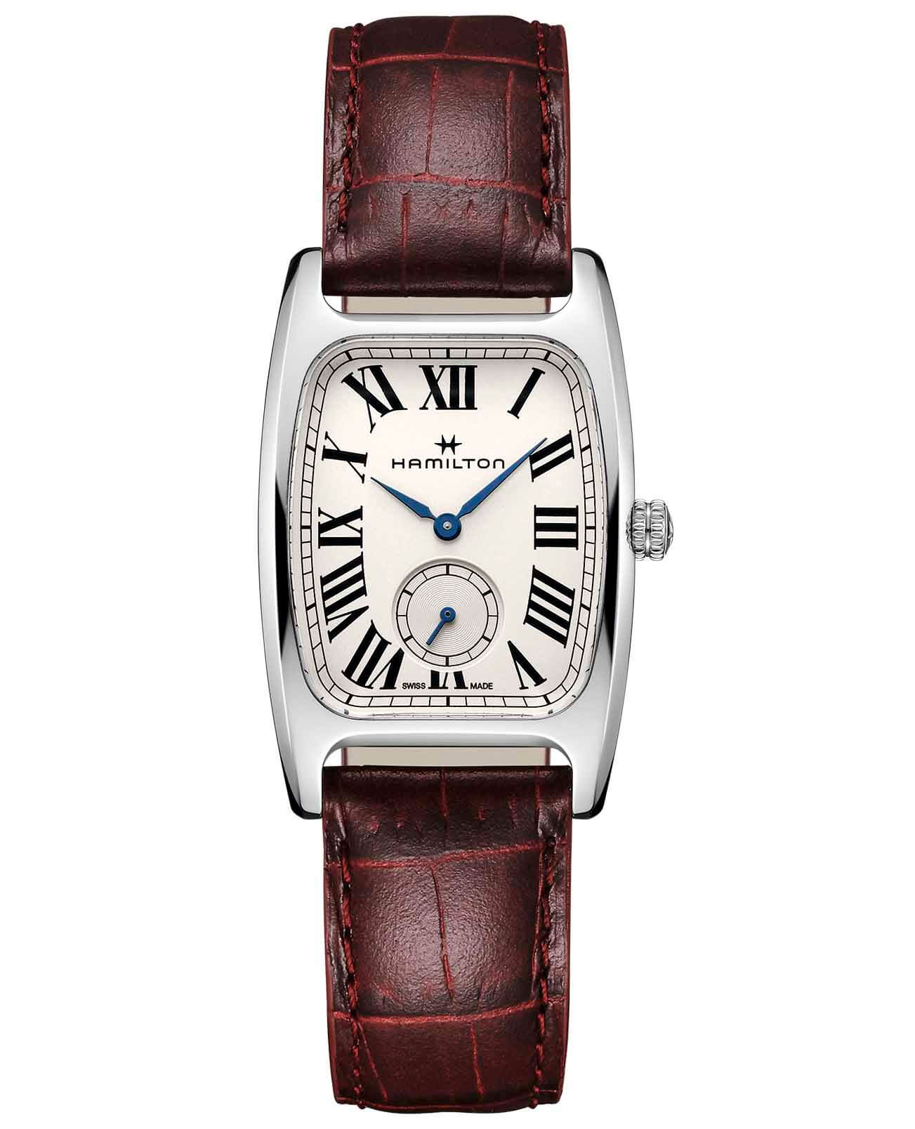 Hamilton Hamilton American Classic Boulton Small Second Quartz H13421811  H13421811 кварцевые женские часы белый циферблат, браслет кожаный — вид спереди