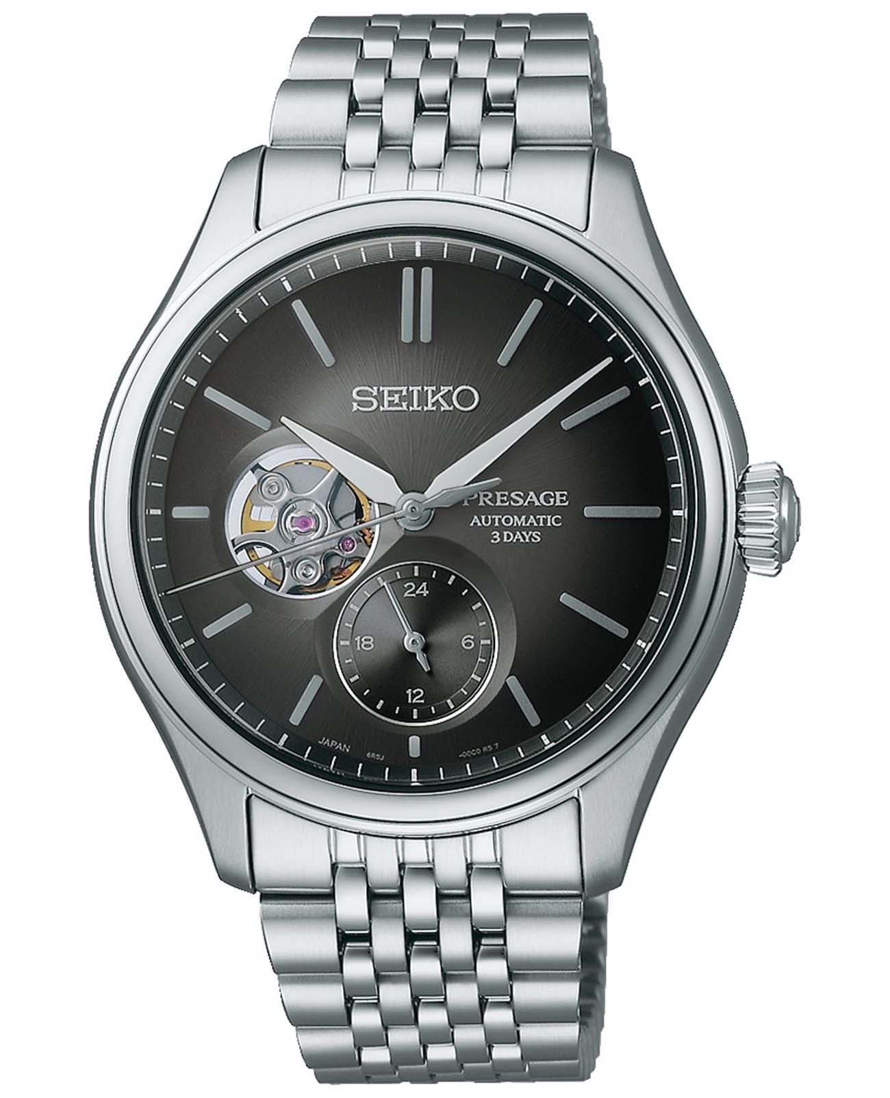 Seiko Seiko Presage Classic Series SPB471 Classic Series SPB471 механические мужские часы черный циферблат, браслет нержавеющая сталь — вид спереди