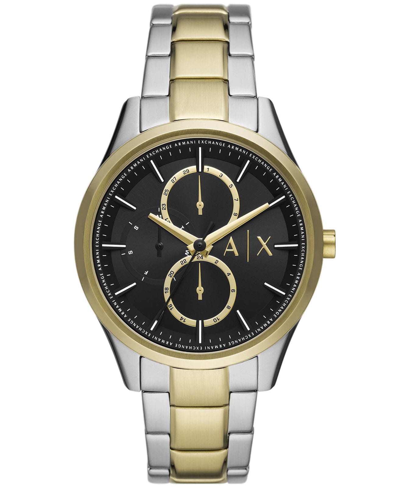 Armani Exchange Armani Exchange Dante AX1865  AX1865 кварцевые мужские часы черный циферблат, браслет сталь с ip покрытием — вид спереди