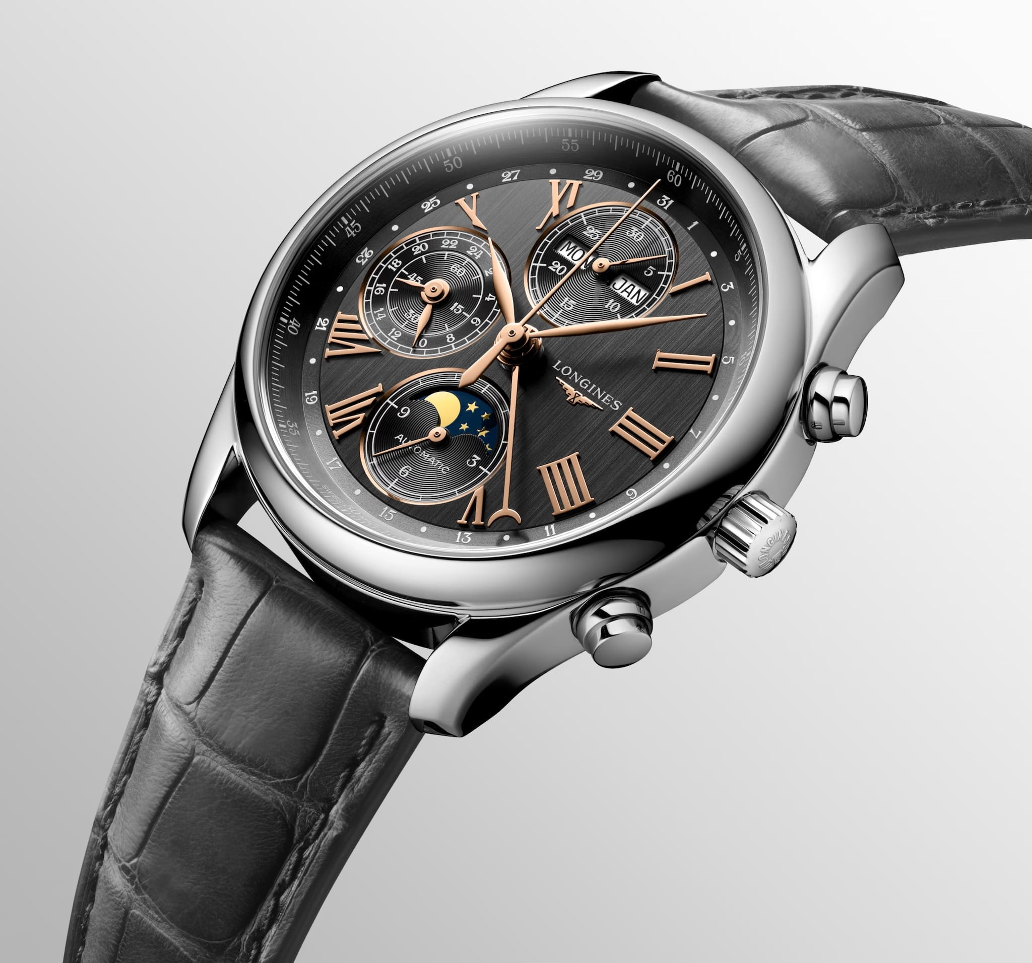 Longines Longines Master Collection L2.673.4.61.2 мужские часы черный циферблат на запястье