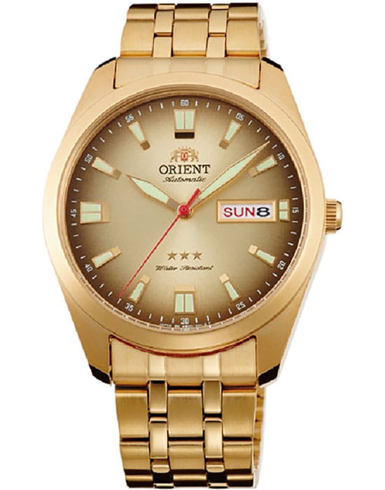 Orient Orient RA-AB0021G (RN-AB0021G)  RA-AB0021G механические мужские часы коричневый циферблат, браслет сталь c pvd покрытием — вид спереди