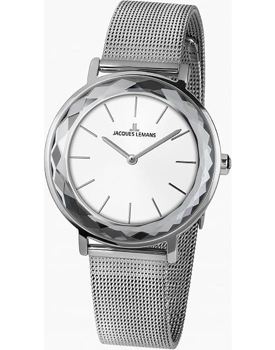 Jacques Lemans Jacques Lemans La Passion 1-2054F  1-2054F кварцевые женские часы белый циферблат, браслет нержавеющая сталь — вид спереди
