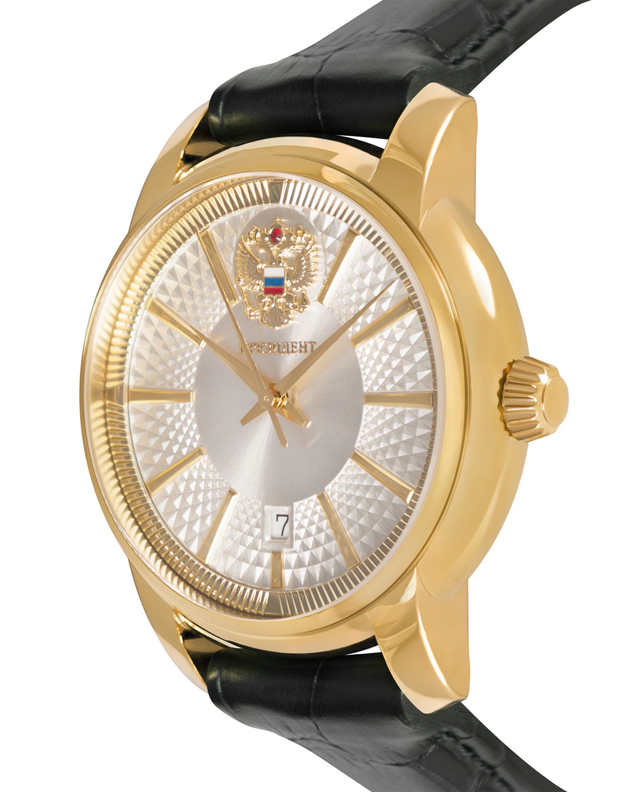 Президент Президент 4956004,  россия мужские часы на браслете кожаный боковой вид