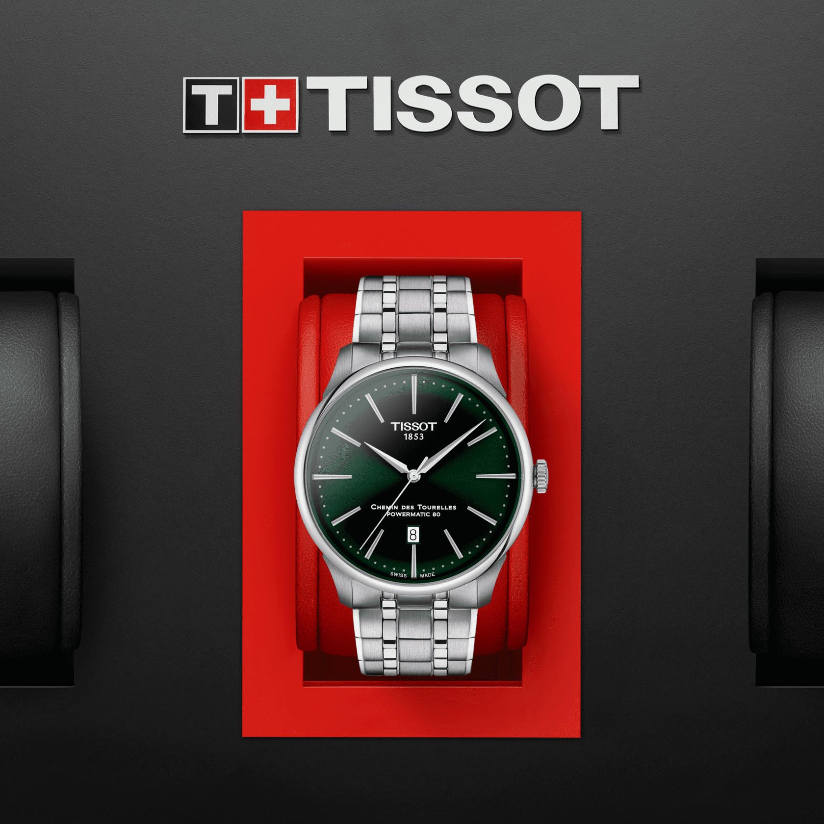 Tissot Tissot Chemin des Tourelles Powermatic 80 T139.407.11.091.00 мужские часы зеленый циферблат на запястье