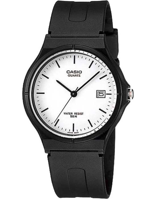 Casio Casio Collection MW-59-7EVDF (MW-59-7E)  MW-59-7E кварцевые женские часы белый циферблат, браслет пластик — вид спереди