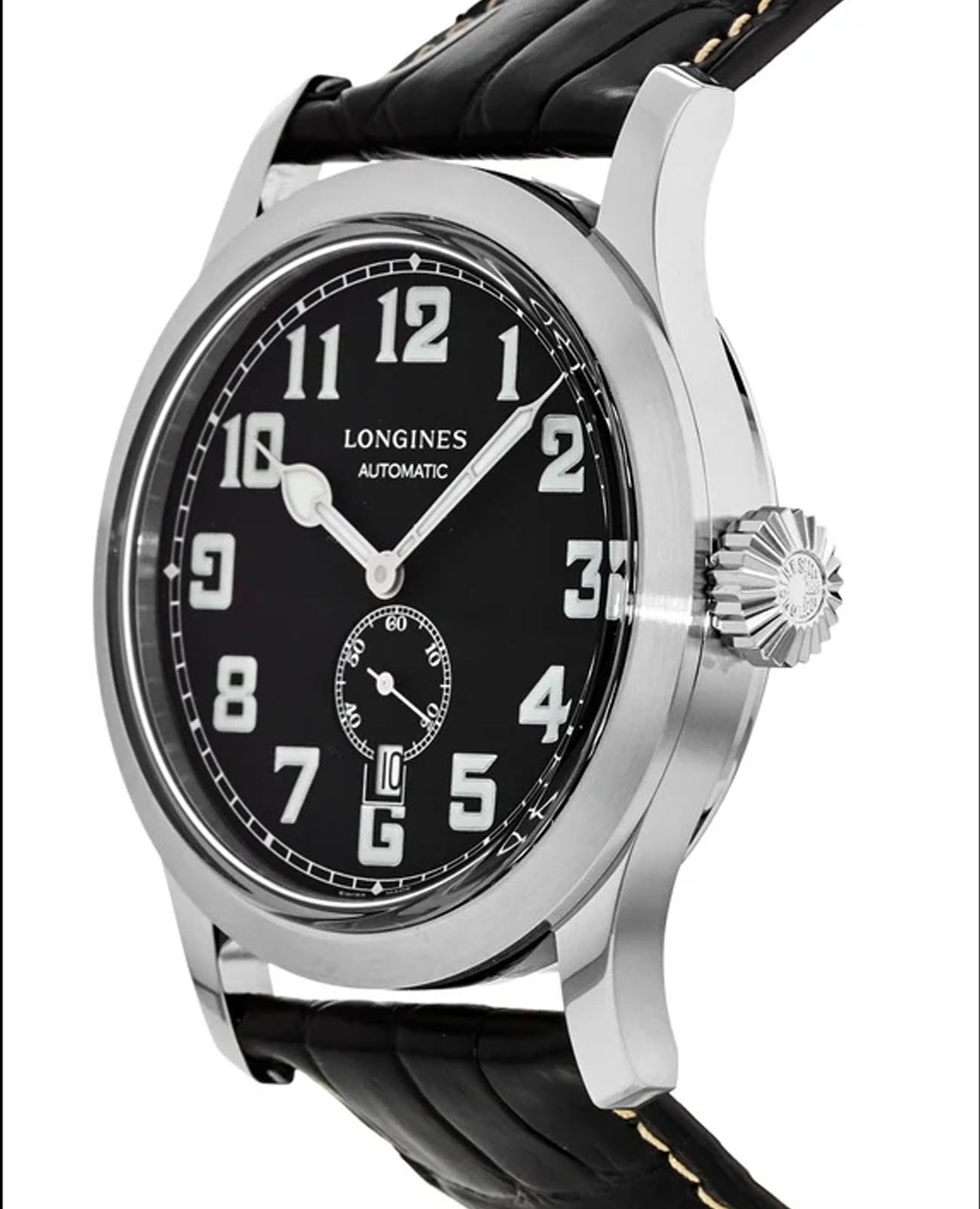 Longines Longines Heritage L2.811.4.53.0, heritage швейцария мужские часы на браслете кожаный боковой вид