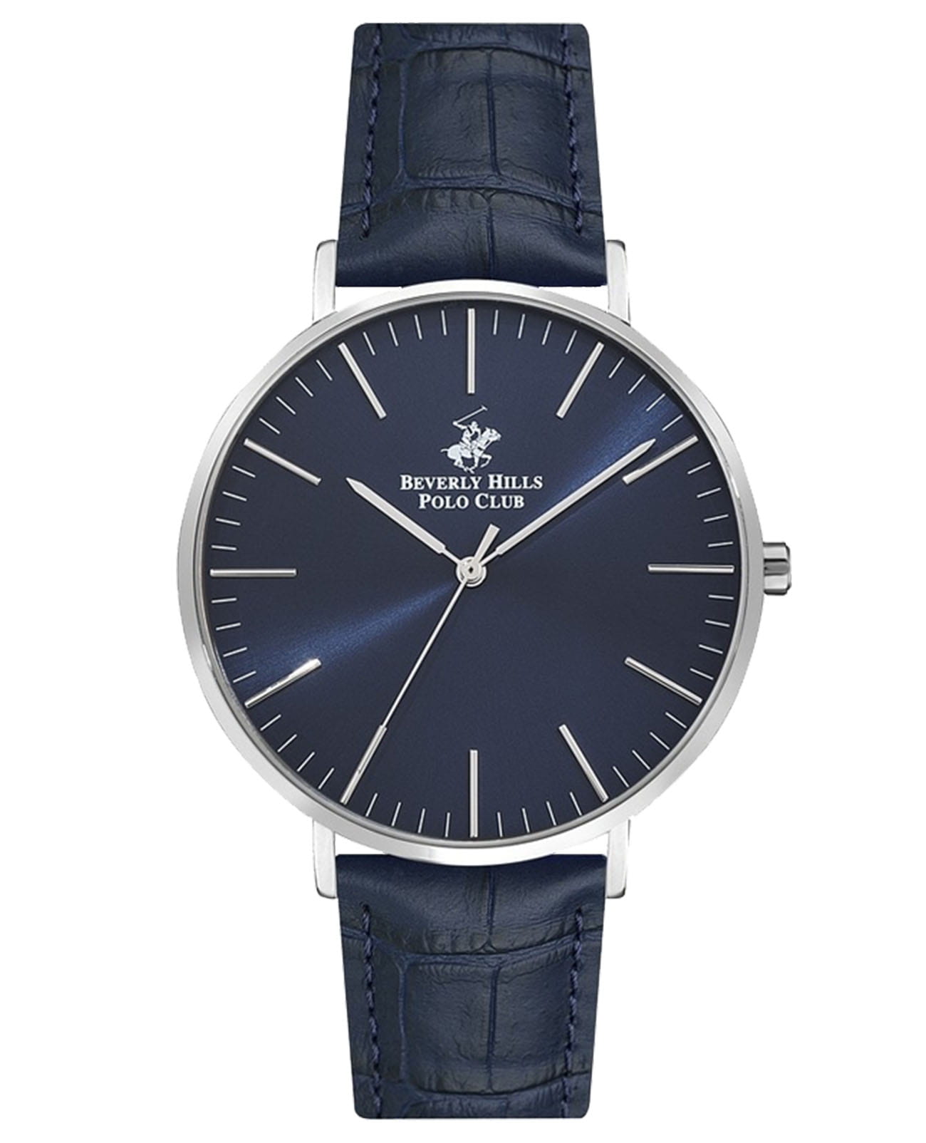 Beverly Hills Polo Club Beverly Hills Polo Club BP3129X.399  BP3129X.399 кварцевые мужские часы синий циферблат, браслет кожаный — вид спереди