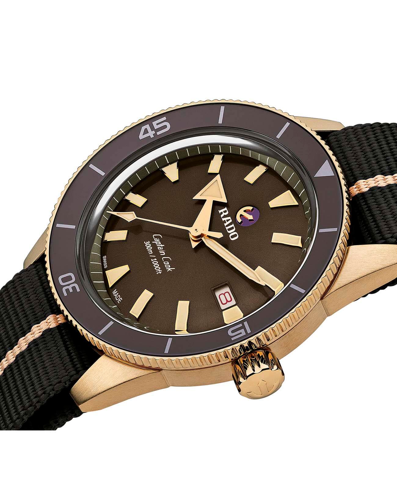 Rado Rado Captain Cook Automatic Bronze R32504307, captain cook швейцария мужские часы на браслете тканевый боковой вид