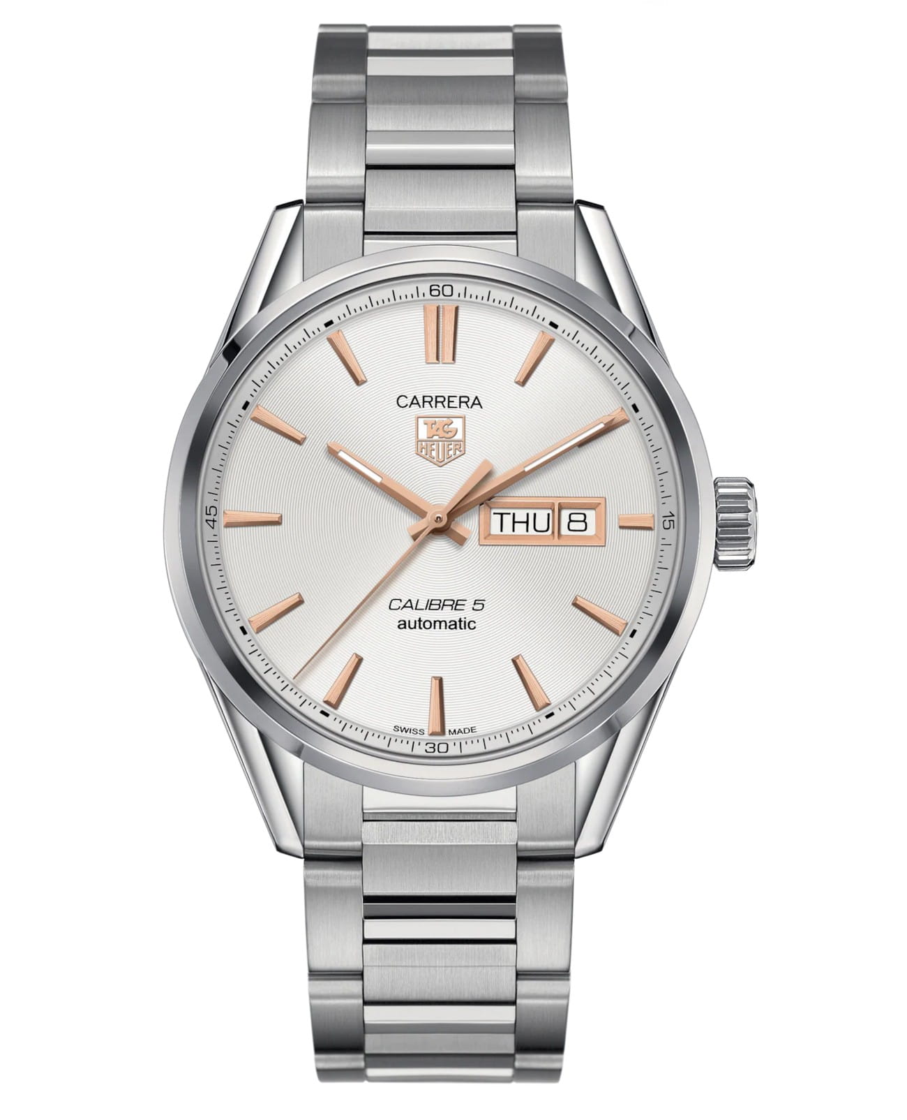 TAG Heuer TAG Heuer Carrera WAR201D.BA0723  WAR201D.BA0723 механические мужские часы  циферблат, браслет нержавеющая сталь — вид спереди