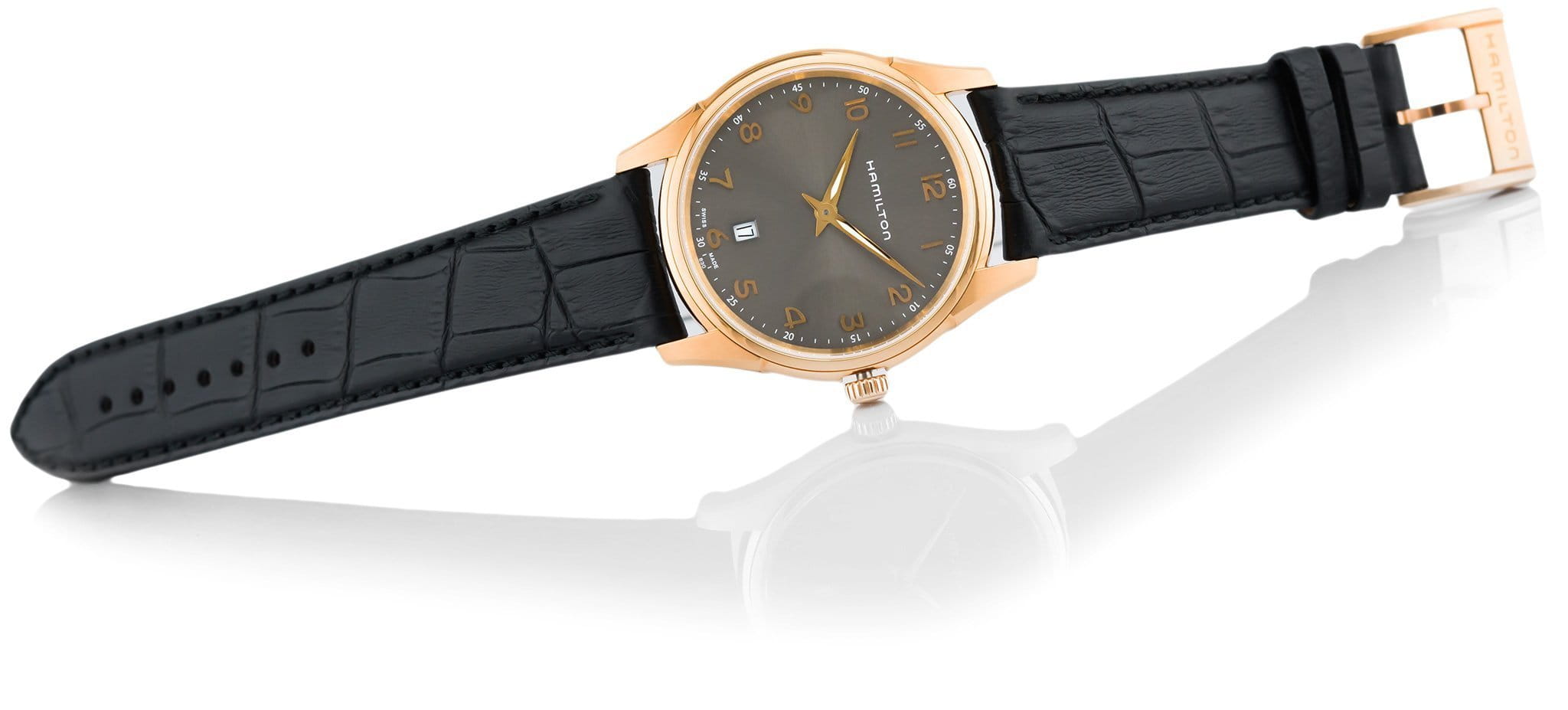 Hamilton Hamilton Jazzmaster Thinline Quartz H38541783, jazzmaster швейцария мужские часы на браслете кожаный боковой вид