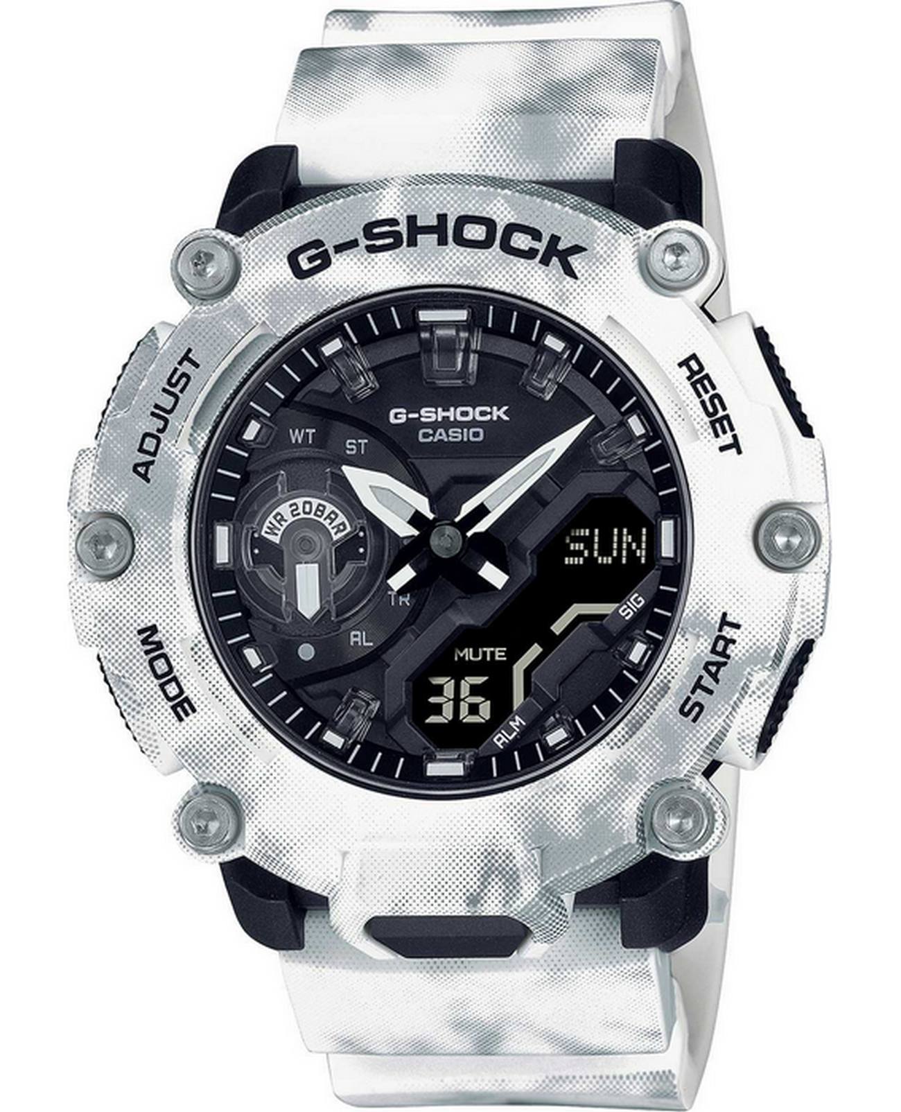 Casio Casio G-Shock GA-2200GC-7A GA GA-2200GC-7AER электронные мужские часы черный циферблат, браслет пластик — вид спереди