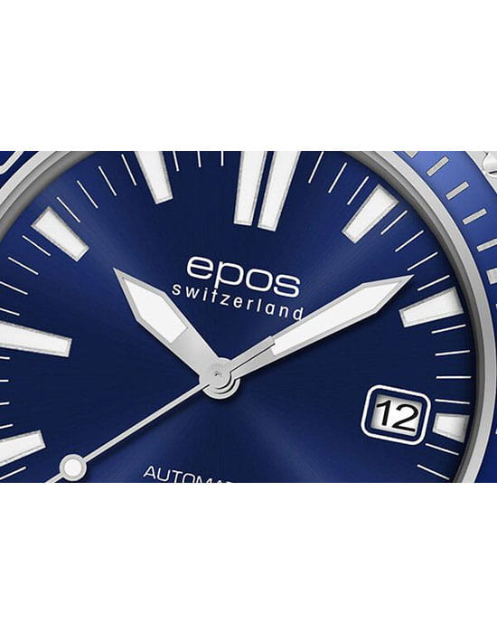 Epos Epos Diver 3438.131.96.16.30 механические мужские часы часы крупный план синий циферблата