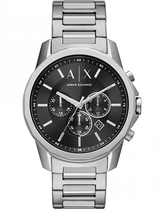 Armani Exchange Armani Exchange Banks AX1720  AX1720 кварцевые мужские часы антрацитовый циферблат, браслет нержавеющая сталь — вид спереди
