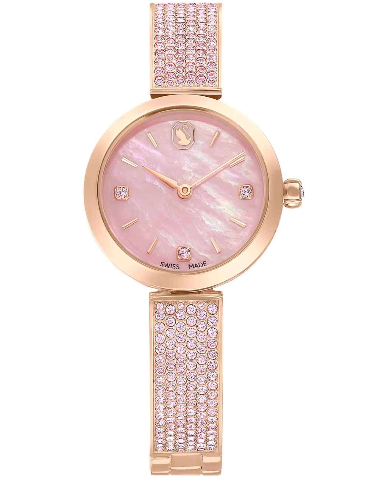 Swarovski Swarovski Illumina 5678756  5678756 кварцевые женские часы перламутровый циферблат, браслет нержавеющая сталь с pvd-покрытием — вид спереди